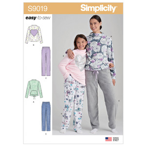 Girls&#39; &amp; Misses&#39; Loungewear Sizes S-L/XS-XL, Simplicity Sewing Pattern 9019