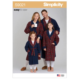 Children&#39;s, Teens&#39; &amp; Adults&#39; Robe Sizes XS-L / XS-XL Simplicity Pattern 9021
