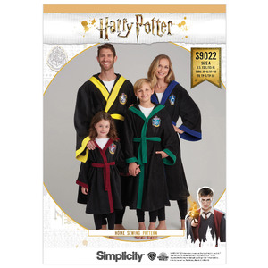 Harry Potter Unisex Robes Sizes XS-L / XS-XL, Simplicity Sewing Pattern 9022