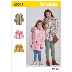 Children&#39;s &amp; Girls&#39; Lined Coat Sizes 3-4-5-6, Pattern 9027HH