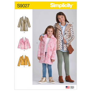 Children&#39;s &amp; Girls&#39; Lined Coat Sizes 7-8-10-12-14, Pattern 9027K5 