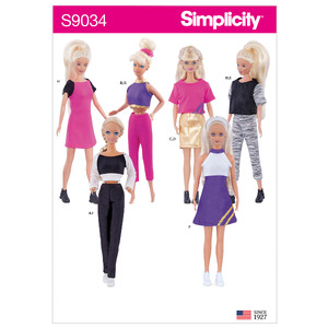 11 1/2&quot; Doll Clothes Simplicity Sewing Pattern 9034
