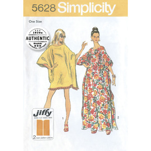 Women&#39;s One Size Vintage Jiffy Caftan Simplicity Sewing Pattern 5628