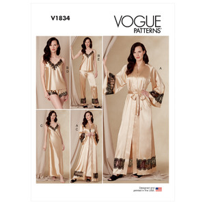Vogue Sewing Pattern - Misses&#39; and Misses&#39; Petite Robe, Belt, Camisole, Slip, Shorts and Pants 1834B5