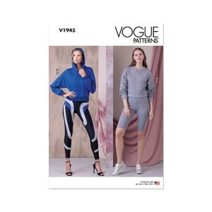 Vogue Sewing Pattern V1945A Misses Knit Tops and Leggings Sizes XS-XXL