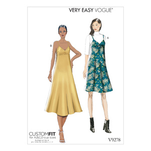 Vogue Sewing Pattern Misses&#39; Slip-Style Dress with Back Zipper 9278E5 (Sizes 14-22)