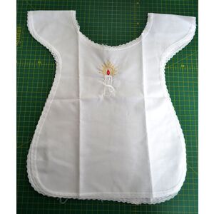Baptisimal Bib, Embroidered with Candle Only