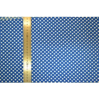 Victorian Textiles Cotton Fabric, 110cm Wide, 47996 White Spot on Blue, 96cm Remnant