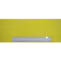 129cm REMNANT Cotton Fabric, 110cm Wide, 6332 White Spot on Yellow