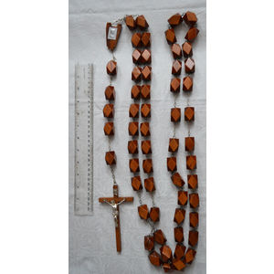 Large Wood Wall Rosary, 152cm Drop, 135mm Crucifix