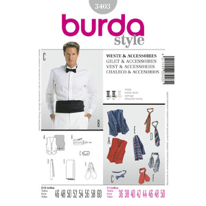Burda B3403 , Vest &amp; Accessories Sewing Pattern Burda Sewing Pattern 3403