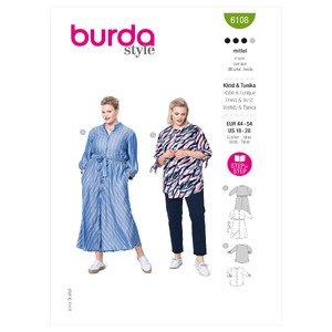 6108 BUR PLUS SIZE DRESS Burda Sewing Pattern 6108