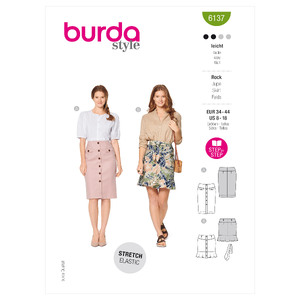 6137 BUR MISSES SKIRT / PANTS Burda Sewing Pattern 6137