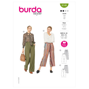 6148 BUR MISSES SKIRT / PANTS Burda Sewing Pattern 6148