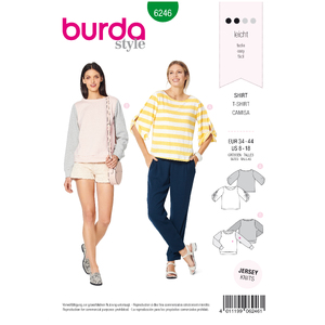 Burda Style Pattern 6246 Misses&#39; Top - Sweatshirt - Round Neckline - Sleeves with a Twist Burda Sewing Pattern 6246