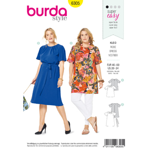 Burda Style Pattern 6305 Women&#39;s top and dress Burda Sewing Pattern 6305