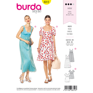 Burda Style Pattern 6312 Misses&#39; ballet neckline dress Burda Sewing Pattern 6312