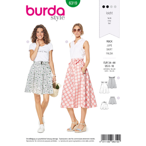 Burda Style Pattern 6319 Misses&#39; bell shaped skirt Burda Sewing Pattern 6319