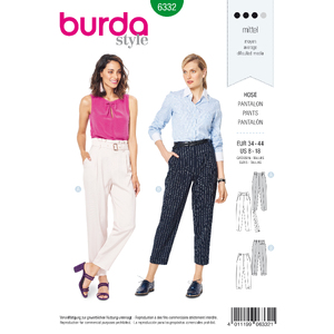 Burda Style Pattern 6332 Misses&#39; highwaisted pants Burda Sewing Pattern 6332