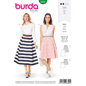 Burda Style Pattern 6342 Misses&#39; side pleat skirt Burda Sewing Pattern 6342