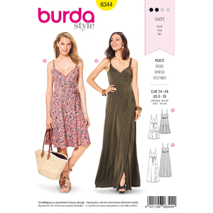 Burda Style Pattern 6344 Misses&#39; wrap dress Burda Sewing Pattern 6344