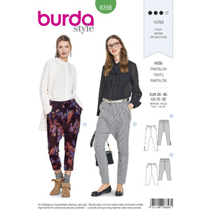 Burda Style Pattern B6358 Women&#39;s Trousers Burda Sewing Pattern 6358