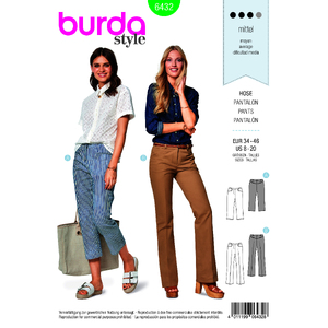 Burda Style Pattern B6432 Women&#39;s Dress Trousers Burda Sewing Pattern 6432
