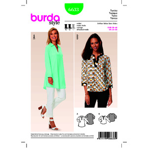 Burda B6633 Women&#39;s Tunic Sewing Pattern Burda Sewing Pattern 6633