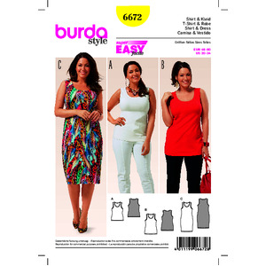 Burda B6672 Women&#39;s Shirt &amp; Dress Sewing Pattern Burda Sewing Pattern 6672