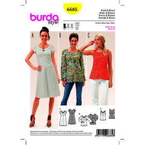 Burda B6685 Women&#39;s Dress &amp; Blouse Sewing Pattern Burda Sewing Pattern 6685