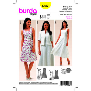 Burda B6687 Women&#39;s Dress &amp; Jacket Sewing Pattern Burda Sewing Pattern 6687