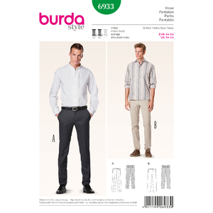 Burda B6933 Burda Style Menswear Sewing Pattern Burda Sewing Pattern 6933