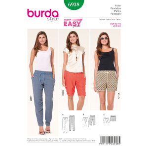 Burda B6938 Burda Style Trousers Sewing Pattern Burda Sewing Pattern 6938