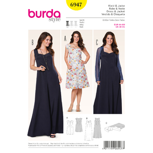 Burda B6947 Burda Style Plus to size 60 Sewing Pattern Burda Sewing Pattern 6947