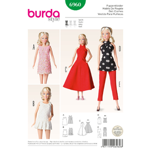 Burda B6960 Burda Style Doll Clothes, Accessories Sewing Pattern Burda Sewing Pattern 6960