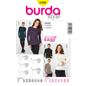 Burda B6990 Burda Style T-Shirt Sewing Pattern Burda Sewing Pattern 6990