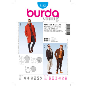 Burda B7142 Coat &amp;Jacket Sewing Pattern Burda Sewing Pattern 7142