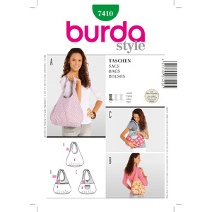 Burda B7410 Burda Style, Bags Burda Sewing Pattern 7410
