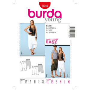 Burda Style B7546 Trousers Sewing Pattern Burda Sewing Pattern 7546