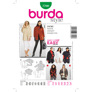 Burda B7700 Jacket Sewing Pattern Burda Sewing Pattern 7700