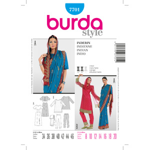 Burda B7701 Traditional Sari Sewing Pattern Burda Sewing Pattern 7701