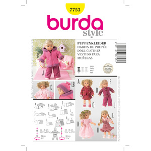 Burda B7753 Doll Clothes Sewing Pattern Burda Sewing Pattern 7753