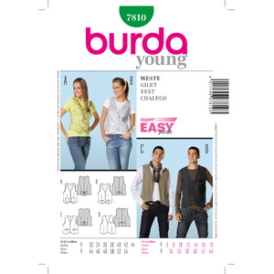 Burda B7810 Vest Sewing Pattern Burda Sewing Pattern 7810