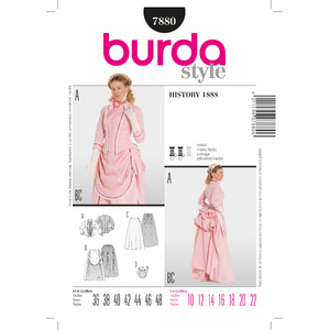 Burda B7880 Burda Style, History 1888 Burda Sewing Pattern 7880