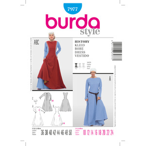 Burda B7977 History Dress Sewing Pattern Burda Sewing Pattern 7977