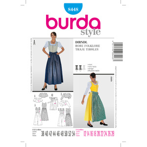 Burda B8448 Dirndl Dress Sewing Pattern Burda Sewing Pattern 8448