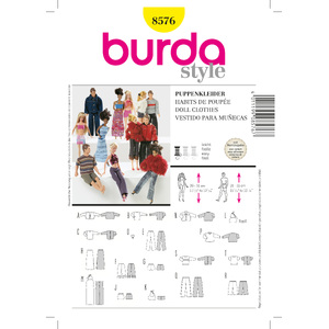 Burda B8576 Doll Clothes Sewing Pattern Burda Sewing Pattern 8576