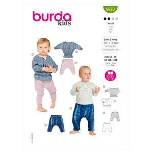 9278 BUR BABY SPORTSWEAR Burda Sewing Pattern 9278