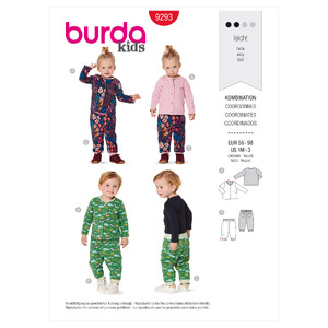 9293 BUR BABY SPORTSWEAR Burda Sewing Pattern 9293