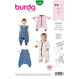 Burda Style Pattern 9298 Toddlers&#39; Sleeping Bag with Legs –  Overall Sleeping Bag Burda Sewing Pattern 9298